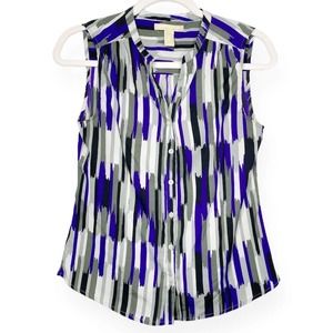 Banana Republic Geometric Button Down Sleeveless Tank Blouse Small